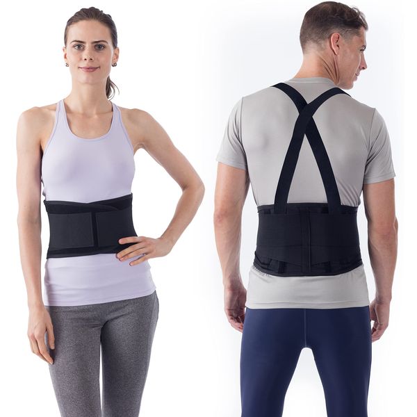 NYOrtho Back Brace For Women & Men - Instantly Relieves Back Pain - Back Support Brace - Back Support Belt For Surgeries - Maximum Posture & Spine Support - Adjustable & Breathable - Medium 30-34 in