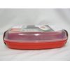 HOW Microwave Fish and Vegetable Steamer, 27cm, Red, Plastic