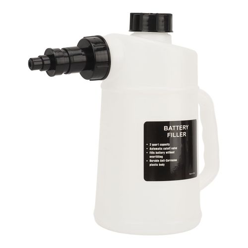 Battery Filler, 2 Liter Battery Jug Water Filler with Auto Shut And Drip Valve for Cars Trucks RV Carts