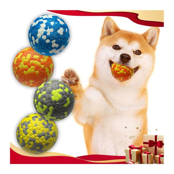 Mankoda Dog Balls, Indestructible Tennis Balls for Dogs, Durable Bouncy Dog Toy Balls for Aggressive Chewers, Interactive Dog Toys for Fetch Game, Lightweight Floating Dog Toys (4 Balls)