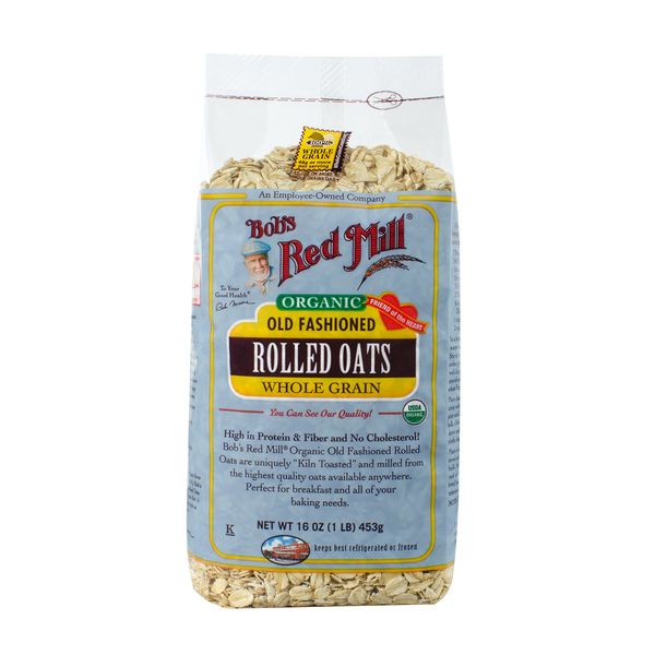 Bob's Red Mill Organic Oats Rolled Regular, 16 Ounce (Pack of 4)