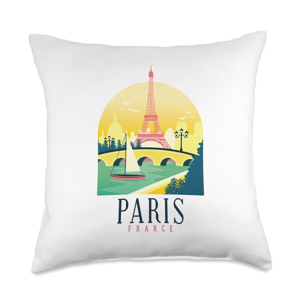 Paris Throw Pillow, 18x18, Multicolor