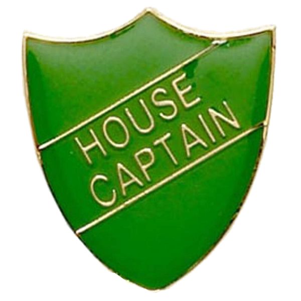 Smartbadge® House Captain Shield Shape Badge ideal for schools Green