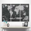 Push Pin World (Winkel Tripel) Map (Pin Board) - Modern Slate