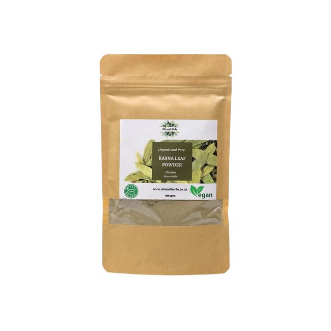 Clean Organic Rasna Leaf Powder- Pluchea Lanceolata -100% Pure, Clean and Natural (100)