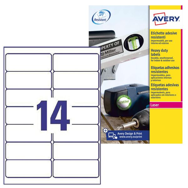Avery White Heavy Duty Labels - Laser - L7063