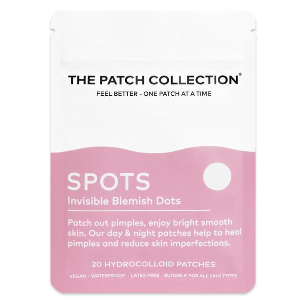 The Patch Collection - Fast Acting Hydrocolloid Acne Spot Pimple Patch - Invisible Spot Remover Treatment Stickers for Face & Body, Vegan & Cruelty-Free (Pack of 20)