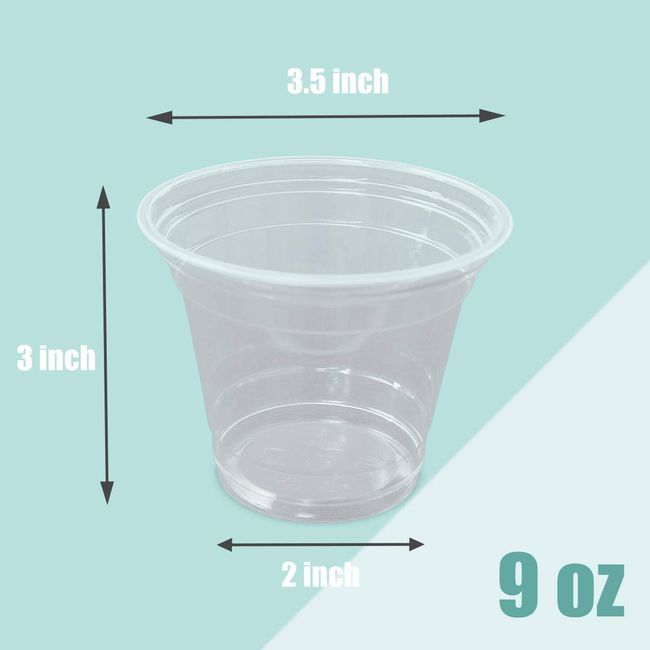 16 oz Clear Plastic Cups with Straw-Slot Lids [100 Sets] PET Crystal Clear  Disposable Cups with Lids - Durable Cup. BPA Free + Crack Resistant, for