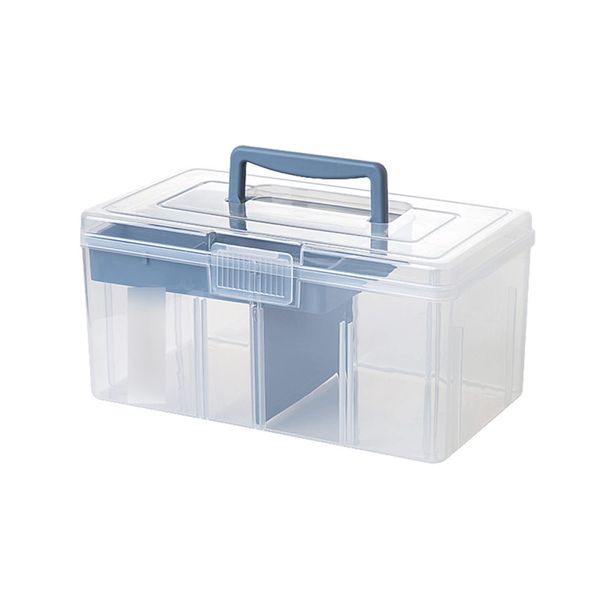 First Aid Kit, First Aid Box, Waterproof, Dustproof, Multifunctional, Lightweight, Removable Tray, Transparent Storage Case, Storage Box, Plastic Toolbox, Tool Box, Medicine Box, Small Items, Emergency Goods, First Aid, Home, Car