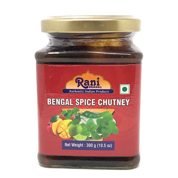 Rani Bengal Spice Mango Chutney (Indian Preserve) 10.5oz (300g) Glass Jar, Ready to eat, Vegan ~ Gluten Free, All Natural, NON-GMO