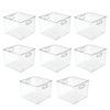mDesign Linus CLEAR *Kitchen/Office/Storage *Organizer Bin w/Handles,*8Pack