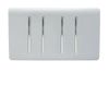 Trendi 4 Gang (2 Way & 3xIntermediate) Glossy 10 Amp Rocker Light Switch Silver