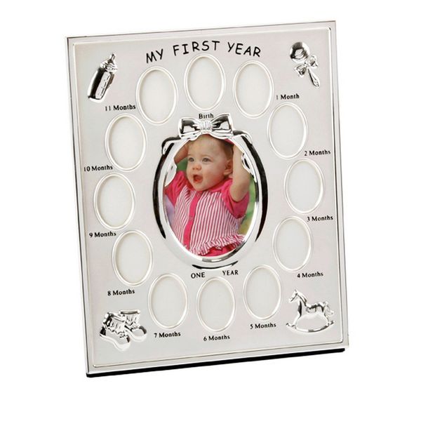 2 Tone S/Plated "My First Year" Frame with 12 month inserts