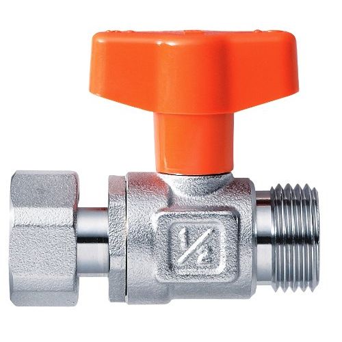 SANEI V662-13 Ball Valve with Nut, One-touch Handle On/Off, Nut Rotation, Gasket Sold Separately