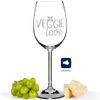 JUNIWORDS Weinglas mit Gravur, Veggie love, Weißweinglas