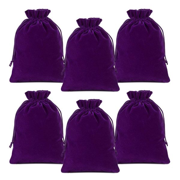 Lucky Monet 25/50/100PCS Velvet Drawstring Bags Jewelry Pouches for Christmas Birthday Party Wedding Favors Gift Candy Headphones Art and DIY Craft (25Pcs, Purple, 5” x 7”)