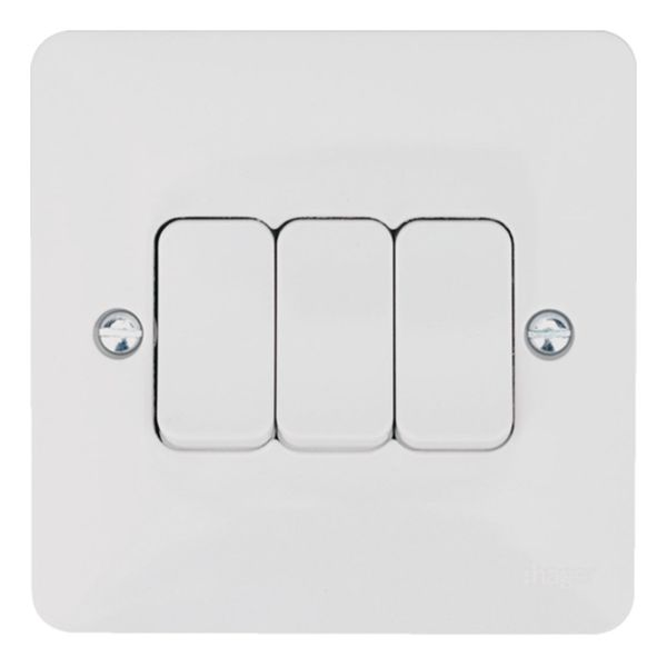 Hager 10AX 3 Gang 2 Way Wall Switch - Sollysta Range