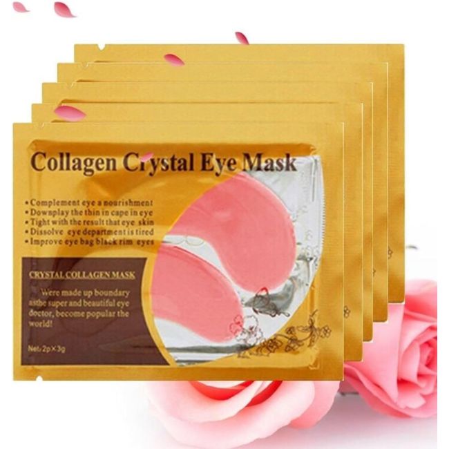 Crystal Collagen in verschiedenen Farben Gel Augenpads | Anti-Aging, Anti-Falten, Feuchtigkeitsspendende | Reduziert Feine Linien, Augenringe und Geschwollene Augen (50 Paar, Schwarz)