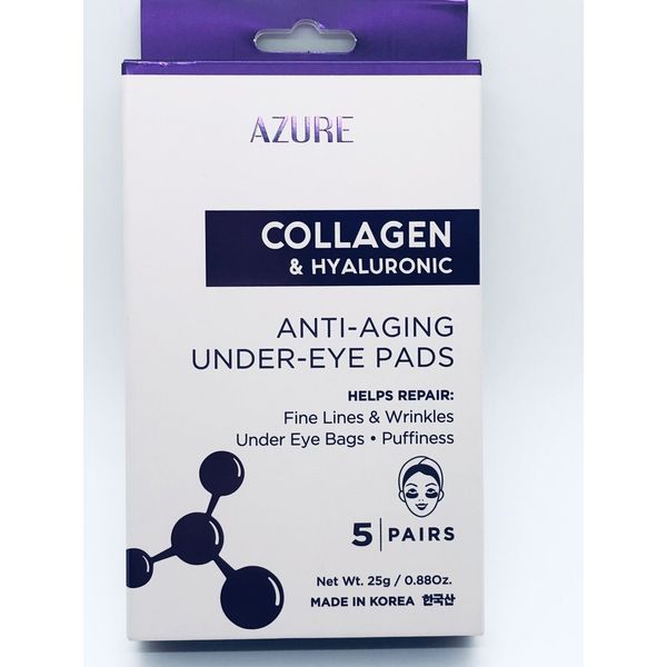 Azure Anti-Aging Under Eye Pads Collagen & Hyaluronic 5 pairs Skin Care For All