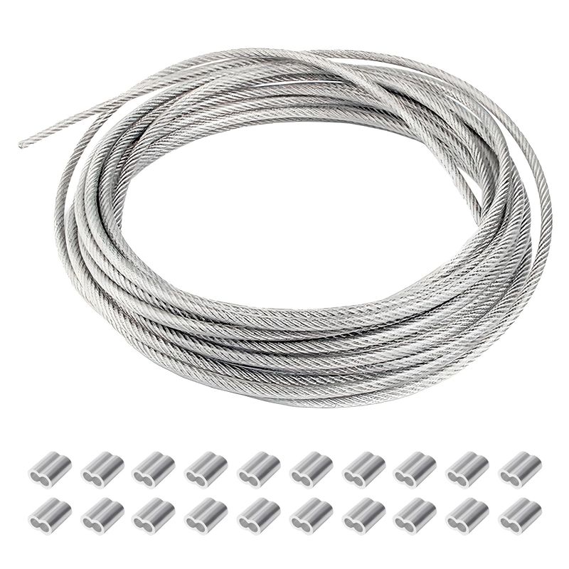 RRRST Wire Rope Stainless Steel 20 m / 1 mm, Steel Cable Sheathed, 304 ...