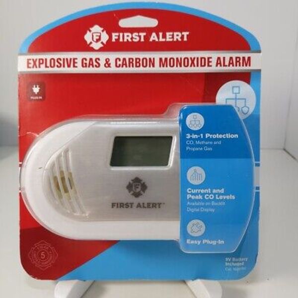 First Alert 3-in-1 Explosive Gas & Carbon Monoxide Alarm Missing Manual Open Box