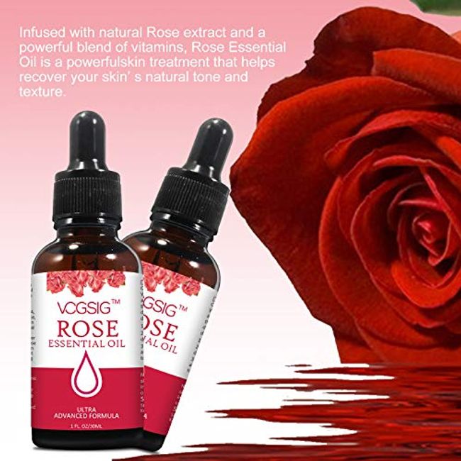 Solotree Rose Essential Oil, Face Rose Oil, Moisturizer Rose Oil, Anti Ageing & Anti Wrinkle Serum, Rose Oil for Face, Skin Care - 30ml