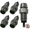 5 Pack of Universal 12V Green LED Lamp Dash Panel Pilot Indicator Light - Chrome