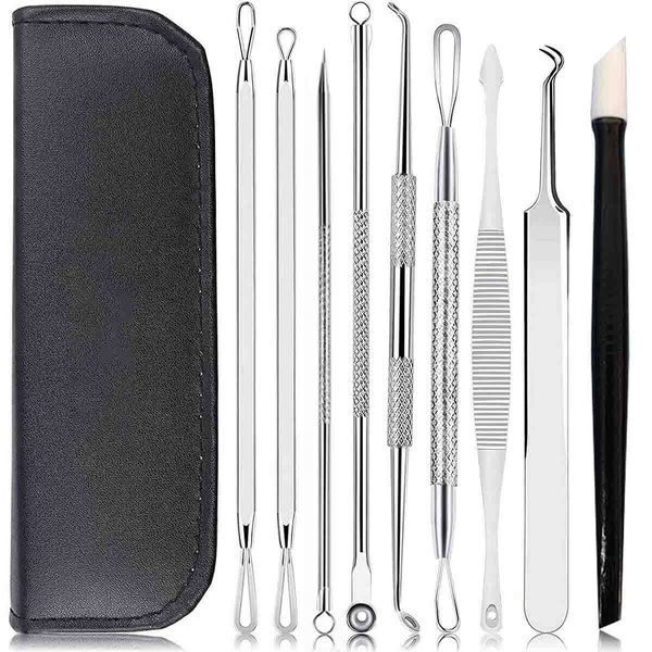 9 PCS Blackhead Remover Pimple Popper Tool Kit, Black Head Removal Extractor