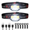VEVOR 2 Pack Headlamps Lightweight LED Rechargeable Headlight 12 Lighting Modes