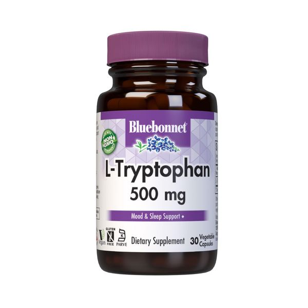 BlueBonnet L-Tryptophan 500 mg Vitamin Capsules, 30 Count