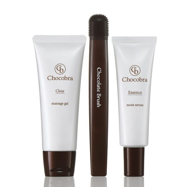 Chocobra Special Pore Care Set, Blackheads, Strawberry Nose, 3-Piece Set of Dense Gel, VC Serum, Dedicated Brush
