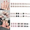 NIUANIUA Short, False Nails, Cute, Round Tips, Fashion, 3D Nails, Popular, Black, 12 Sizes, Pack of 72 Pieces, Black & Star Print