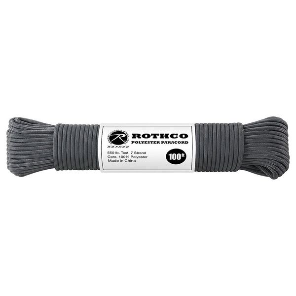 Rothco Polyester Paracord-100 Ft/Charcoal Grey