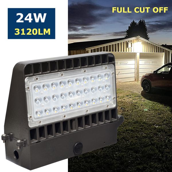 Commercial 24W LED Wall Pack Area Light 5000K LED Outdoor Security Wall Lighting