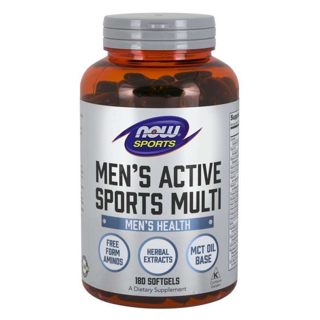 Now Foods Men's Active Extreme Sports Multi 180 Gels Amino Acids ZMA MCT 4/27EXP