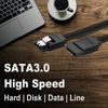 3-Pack SATA Cable III 6Gbps - High-Speed Data Transfer for HDD, SSD, CD Drives - Secure Latch, Backwards Compatible, 18 Inch, Black