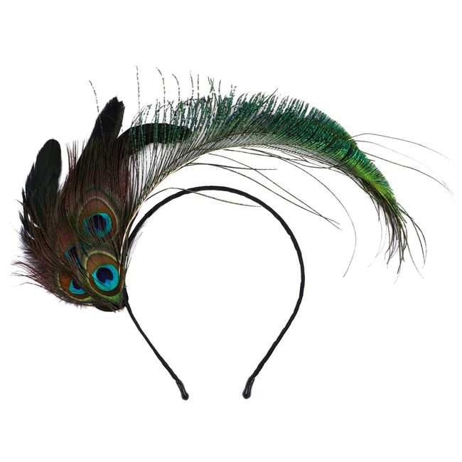 Fascinator Headband, 1920s Peacock Headband Flapper Headpiece for Women Wedding Tea Party