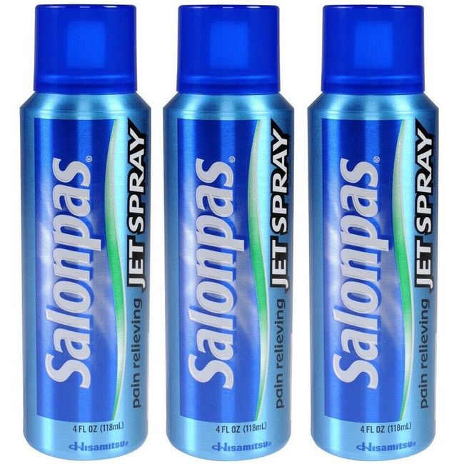 3 Pack Salonpas Pain Relieving Jet Spray 4 OZ