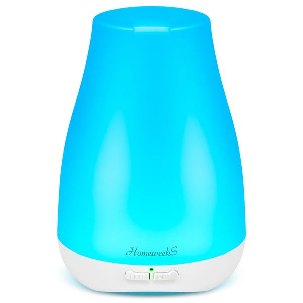 Homeweeks Diffusers, 100ml Colorful Essential Oil Diffuser with Adjustable Mist Mode,Auto Off Aroma Diffuser for Bedroom/Office/Trip (100 ML 1 Pack)