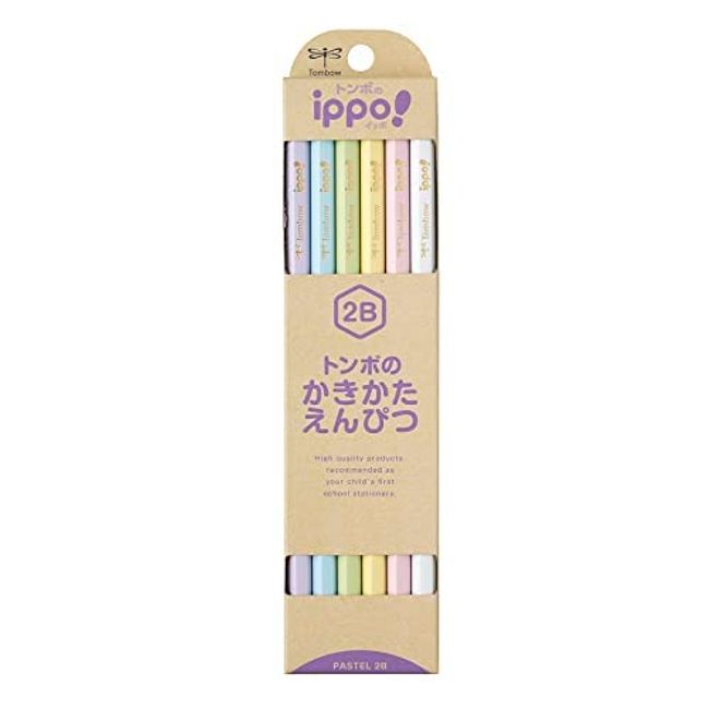 Tombow Pencil Ippo KB-KNPT01-2B Pencil 2B, Pastel, 1 Dozen