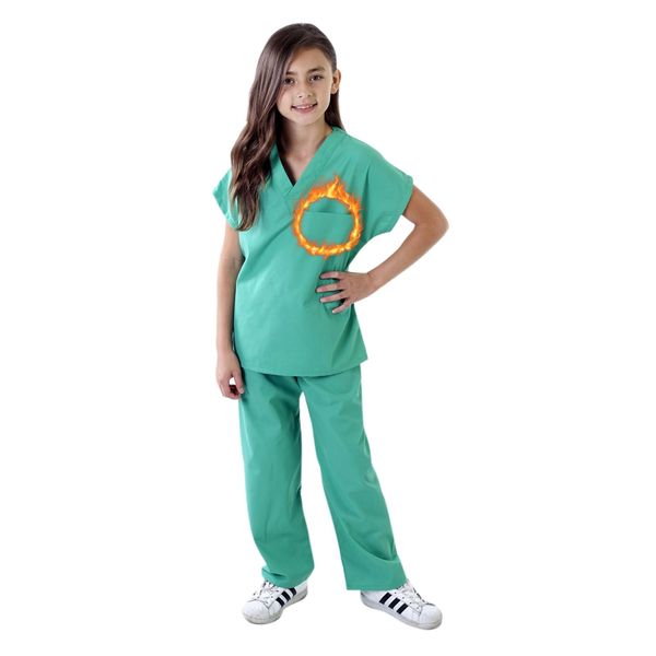 M&M SCRUBS Super Soft Children Scrub Set Kids Dress up (8/10, Surgical Green)