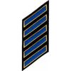 Uniform Service Hash Marks - Royal-Medium Gold on Black Felt Backing - 5 Hashes