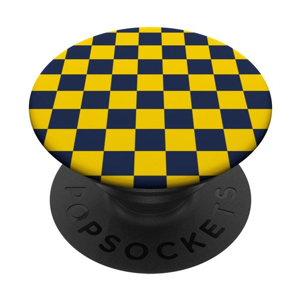 Gold and Royal Blue Checkerboard Pattern - Regal Contrast PopSockets Swappable PopGrip