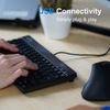 Perixx PERIBOARD-426 Compact Wired USB Mini Keyboard, QWERTY UK Layout, Lightweight Design, Multimedia Keys, Black