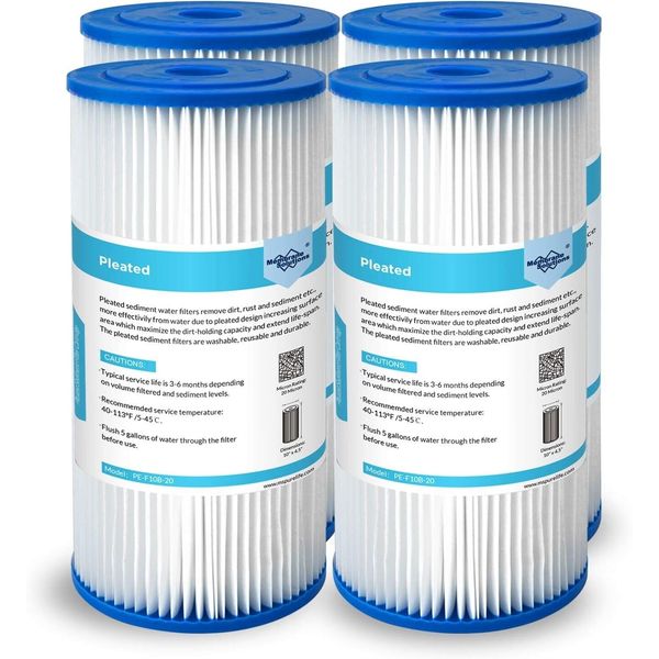 NEW Membrane Solutions 20 Micron Pleated Water Filter 10"x4.5" (Pack of 4)