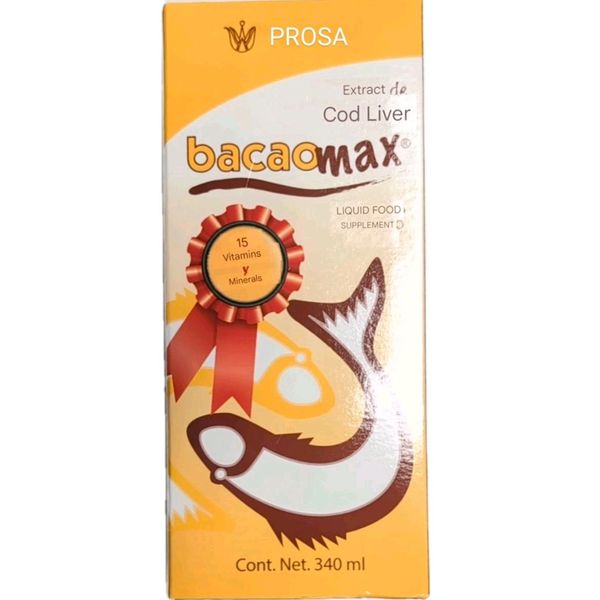 BacaoMax Extracto, Higado de Bacalao liquido BacaoMax Cod Liver Extract 340 ml
