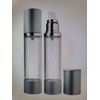 JS JUVITUS- Refillable Airless Pump Bottle in Silver Matte - 1.7 oz 2 Pack NEW