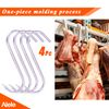 Alele Heavy Duty S-Hooks 10" Stainless Steel Meat Hooks for Butchering，4 Pack (10inch 8mm 4p)