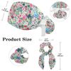Spring Flowers Scrub Cap, Adjustable Working Cap with Button, Bouffant Caps with Bow Hair Scrunchy