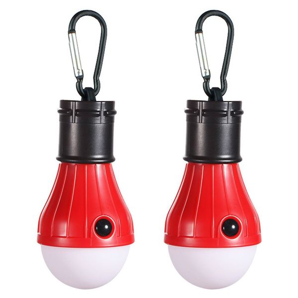 LED Camping Light [2 Pack] Doukey Portable LED Tent Lantern 4 Modes for Backpacking Camping Hiking Fishing Emergency Light Battery Powered Lamp for Outdoor and Indoor (Red)